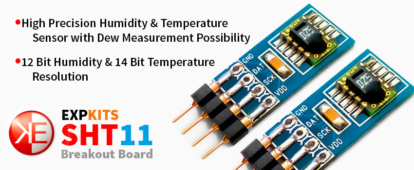 SHT11, High Precision Humidity & Temperature Sensor with Dew Measurement Possibility